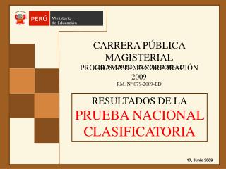 CARRERA PÚBLICA MAGISTERIAL LEY N° 29062 y D.S 003-2008-ED