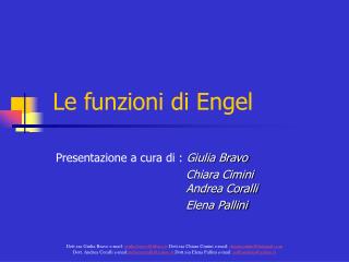 Le funzioni di Engel