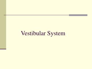 Vestibular System