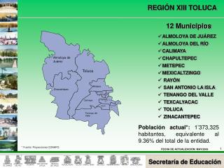 ALMOLOYA DE JUÁREZ ALMOLOYA DEL RÍO CALIMAYA CHAPULTEPEC METEPEC MEXICALTZINGO RAYÓN
