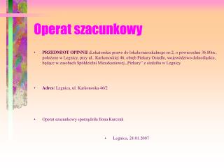 Operat szacunkowy