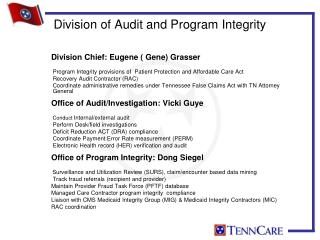 Division of Audit and Program Integrity