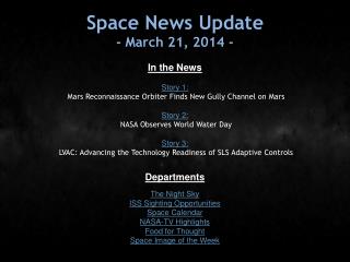 Space News Update - March 21, 2014 -