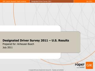 Designated Driver Survey 2011 – U.S. Results