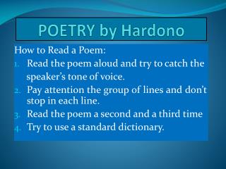 POETRY by Hardono