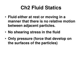 Ch2 Fluid Statics