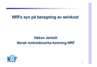 NRFs syn på beregning av selvkost