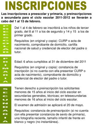 INSCRIPCIONES