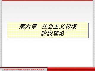 第六章 社会主义初级 阶段理论