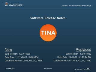 Software Release Notes