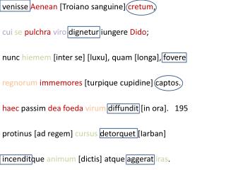 venisse Aenean [ Troiano sanguine] cretum , cui se pulchra viro dignetur iungere Dido ;