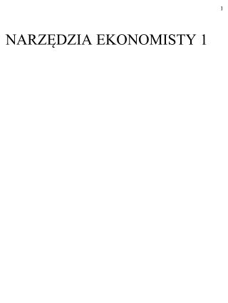 NARZĘDZIA EKONOMISTY 1