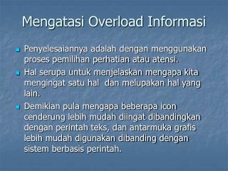 Mengatasi Overload Informasi
