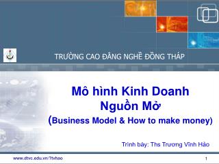 Mô h ình Kinh Doanh Nguồn Mở ( Business Model &amp; How to make money)