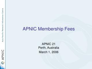 APNIC Membership Fees