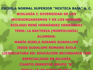 ESCUELA NORMAL SUPERIOR “MIXTECA BAJA” A. C.