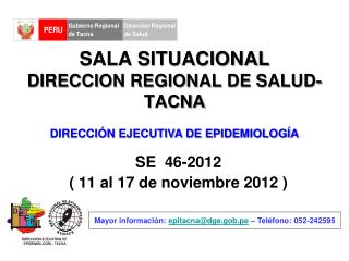 SALA SITUACIONAL DIRECCION REGIONAL DE SALUD- TACNA