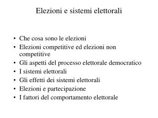 Elezioni e sistemi elettorali