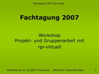 Fachtagung 2007