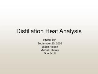 Distillation Heat Analysis