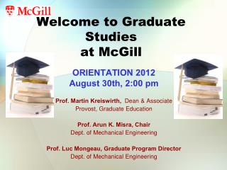 Welcome to Graduate Studies at McGill