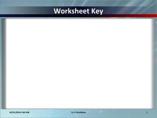 Worksheet Key