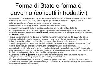 Forma di Stato e forma di governo (concetti introduttivi)