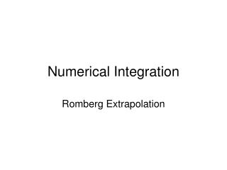 Numerical Integration