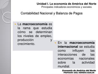 Contabilidad Nacional y Balanza de Pagos