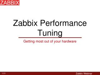 Zabbix Performance Tuning