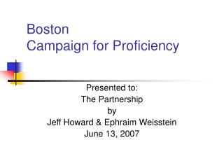 Boston Campaign for Proficiency