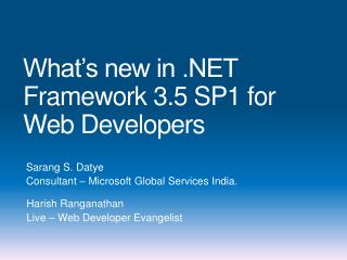 What’s new in .NET Framework 3.5 SP1 for Web Developers