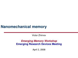 Nanomechanical memory