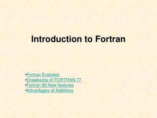 Introduction to Fortran