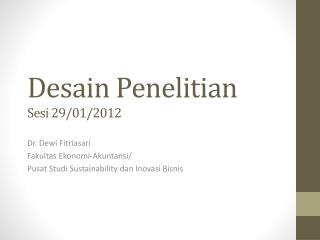 Desain Penelitian Sesi 29/01/2012