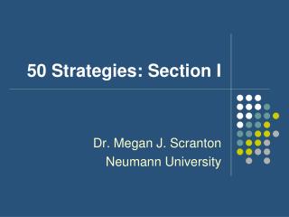 50 Strategies: Section I