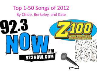 Top 1-50 Songs of 2012