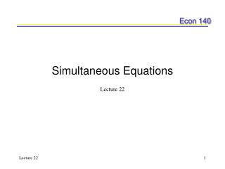 Simultaneous Equations