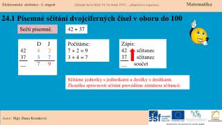 24.1 Písemné sčítání dvojciferných čísel v oboru do 100