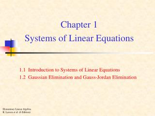 Chapter 1 Systems of Linear Equations