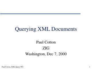 Querying XML Documents