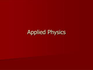 Applied Physics