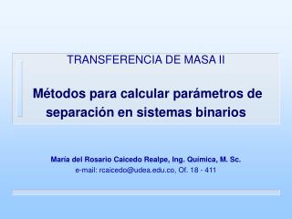 Método de Ponchon - Savarit Característica