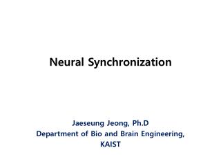 Neural Synchronization