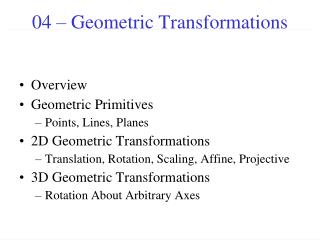 04 – Geometric Transformations