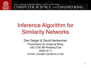 Inference Algorithm for Similarity Networks