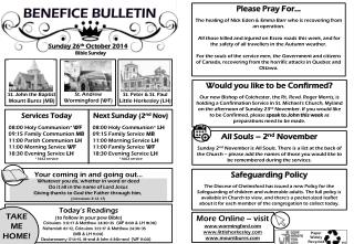 Benefice bulletin