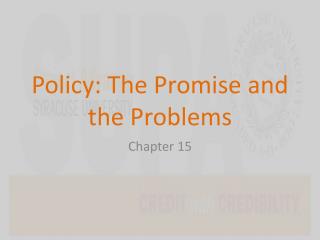 Policy: The Promise and the Problems