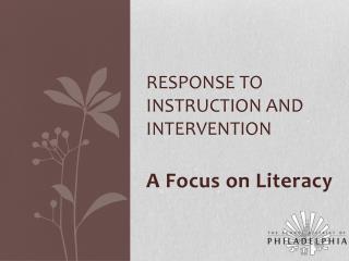 Response to Instruction and Intervention