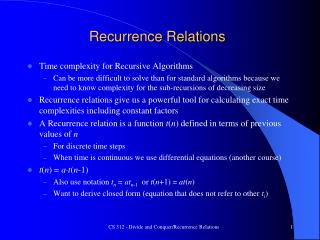 Recurrence Relations